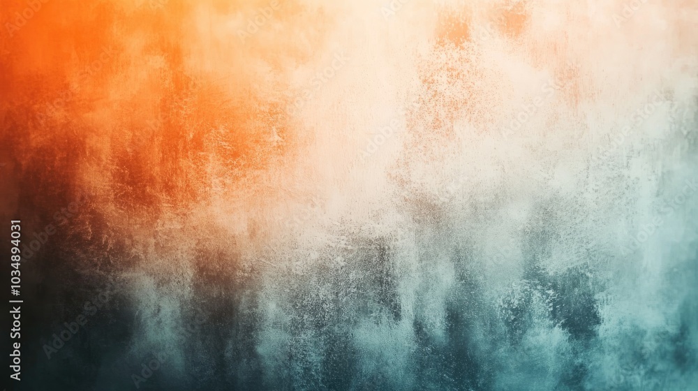 Poster abstract blurred color gradient with an orange and white grainy background featuring a textured post