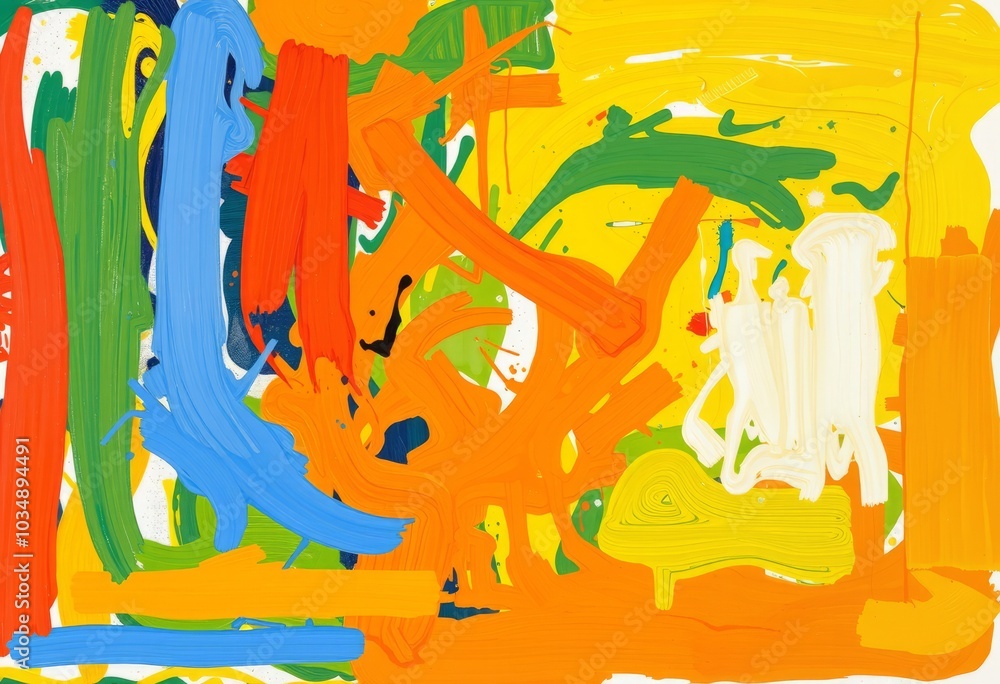 Poster abstract expressionism use bold colors and abstract forms to rep
