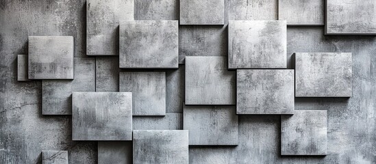 Grey Quadtrates In A Light Grey Background