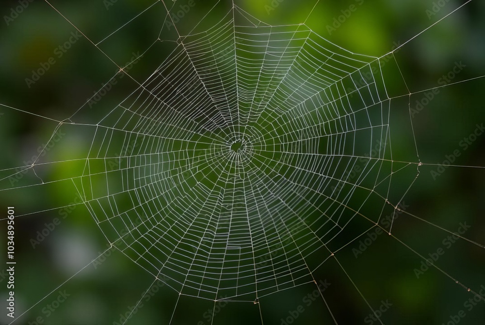 Wall mural _ - a triangular web with a central hub, often found in corners.