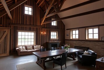 _ - Converted barns with creative window lighting blending rusti
