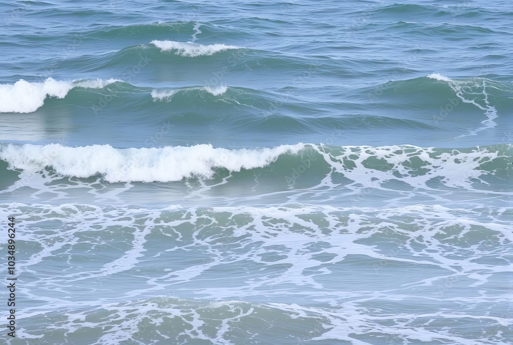 Poster rolling waves large rolling waves in a continuous motion creatin