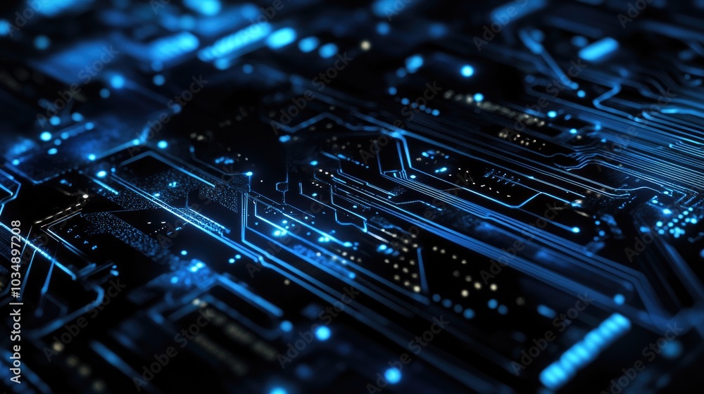 Poster dark blue abstract technology background ideal for computer graphics websites and business applicati