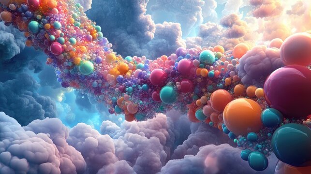 Colorful surreal illustration of a proteome highlighting the fascinating aspects of proteomics