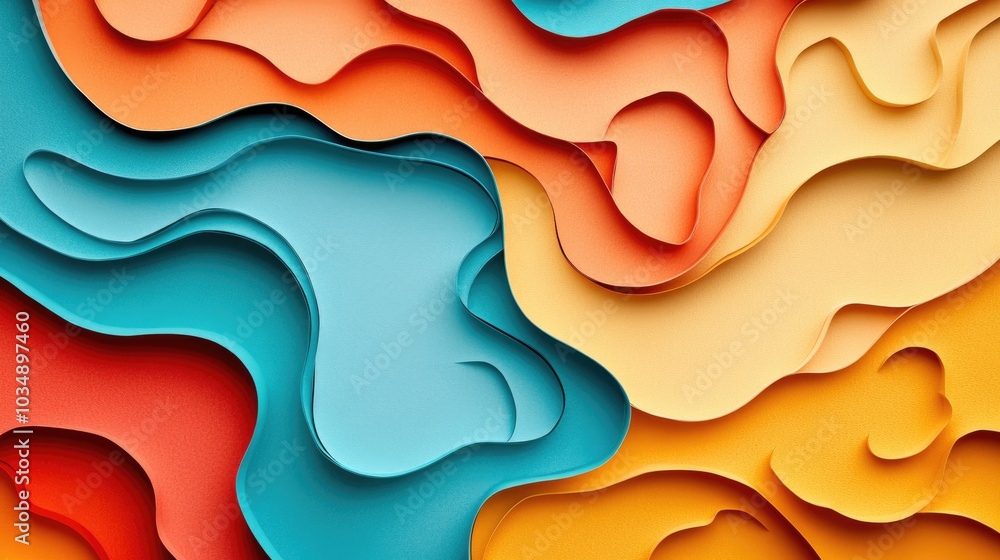 Poster textured background with a paper cutting style ideal for brainstorming concepts and creative project