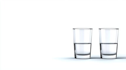 Comparison of a glass half-empty and a glass half-full