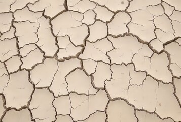 Obraz premium Sandy Soil Cracks Wide cracks in sandy soil indicating dry condi