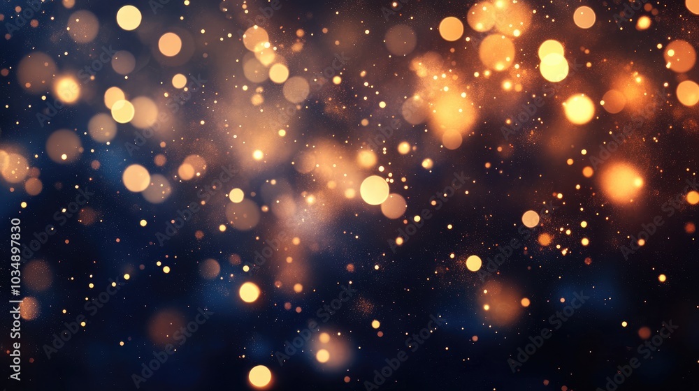 Poster abstract bokeh effect with shimmering lights on a dark background perfect for festive and elegant ho