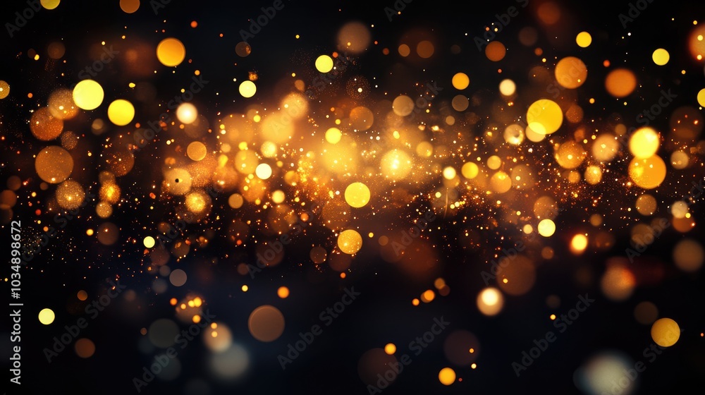 Poster abstract bokeh effect with shimmering lights on a dark background perfect for festive and elegant ho
