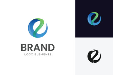 modern letter e abstract logo creative, colorful, letter e logo for earth symbol, technology brand identity symbol mark design
