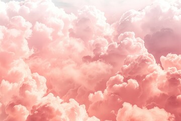 Fototapeta premium A Close-up View of Fluffy Pink Clouds in the Sky