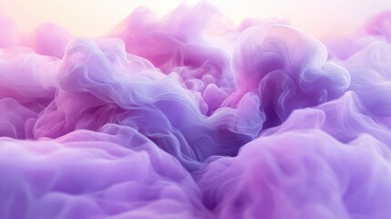 Fototapeta premium Abstract artwork featuring a vibrant purple smoke trail with ethereal haze and glowing texture, swirling softly in 3D