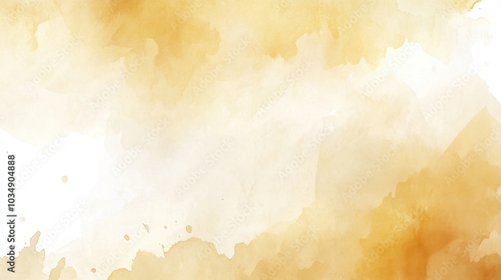 Poster abstract watercolor artwork with tan gradient, featuring soft transitions of color and texture for a