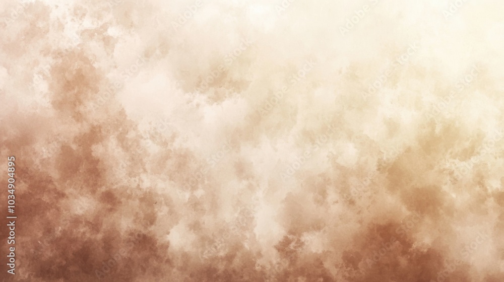 Poster abstract watercolor artwork with tan gradient, featuring soft transitions of color and texture for a