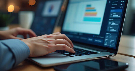 person typing on a laptop