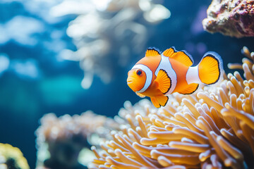 Vibrant Clownfish in Coral Reef