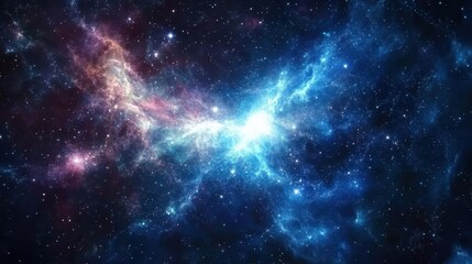 Fototapeta premium Cosmic background of swirling nebulae and glimmering stars, a dreamlike view into the depths of space