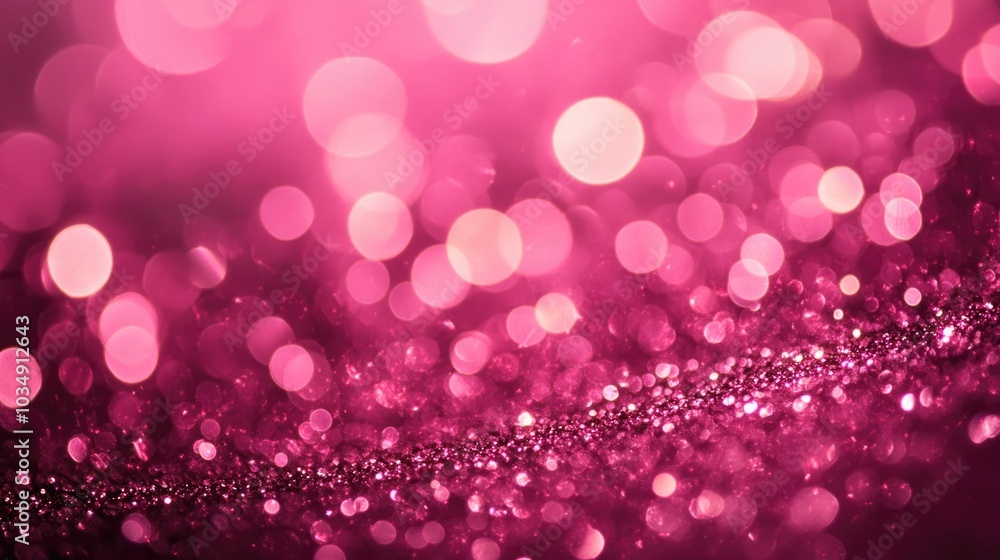 Poster abstract pink glitter bokeh background featuring shimmering lights and sparkles evoking a festive an