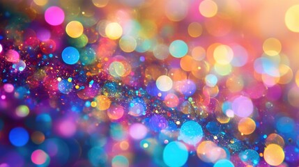 Naklejka premium Colorful background featuring confetti with bokeh effects ideal for festive celebrations or carnival themes