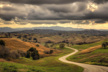 Naklejka premium Serene Rolling Hills Landscape