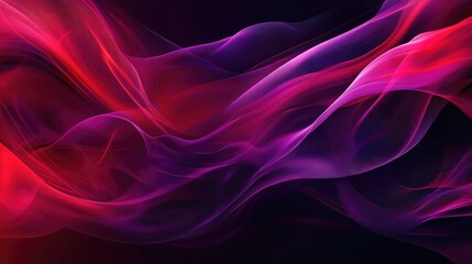 Obraz premium Radiant neon waves in shades of red and violet create a dynamic sense of movement and vibrancy