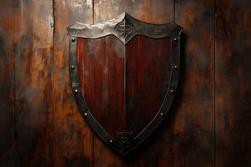 Fototapeta premium Rustic Wooden Shield Decor