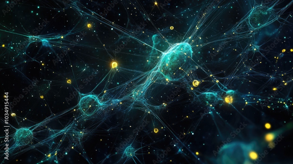 Poster futuristic neural network a synthesis of historical and modern elements