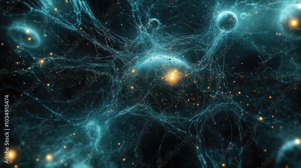 Poster futuristic neural network a synthesis of historical and modern elements