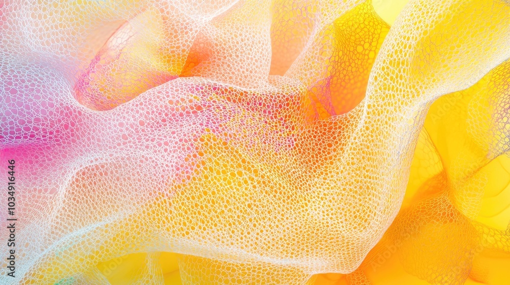Aufkleber vibrant background featuring a yellow and white net design with a spectrum of colors