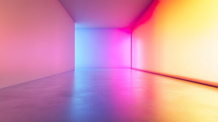 Empty room Abstract neon light fluorescent Neon Lights glow studio background for product presentation