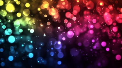 Abstract colorful bokeh background with a rainbow gradient of light.