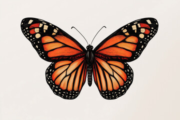 Fototapeta premium Vibrant Monarch Butterfly Illustration