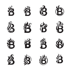 Letter B with fire or flame shape
