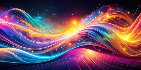 Abstract Digital Waving Lines Background Animation with Fractal Particle Effects for Modern Visuals and Creative Projects