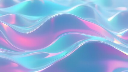 Obraz premium Holographic glass, wave, colorful background