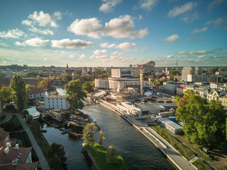 Island in the city of Bydgoszcz on the Brda River, Poland.