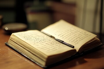 Obraz premium Libreta con escritos a bolígrafo. Caligrafía antigua. Despacho. 