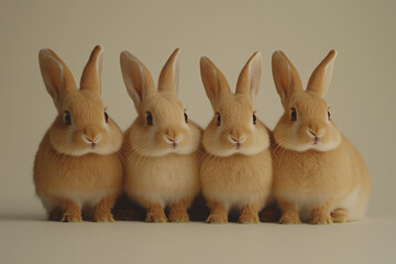 Obraz premium Cute Group of Bunnies in Row