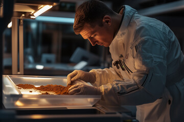 Scientist Analyzing Soil Samples in Lab
