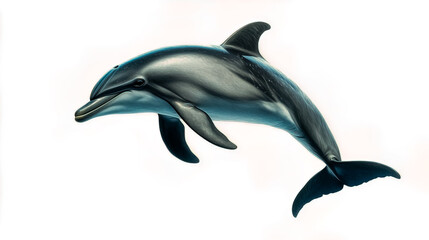 A dolphin isolated on a white background.