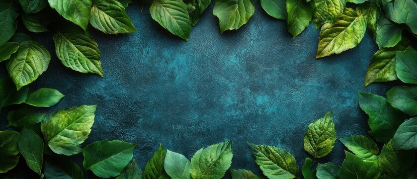 Leafy Serenity Border, an elegant design featuring intricate leaf patterns framing a tranquil, empty space, perfect for invitations or decor.