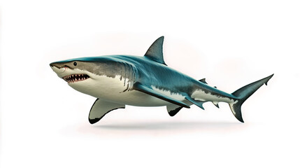 Obraz premium A shark isolated on a white background.