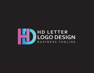 Business corporate h d letter logo design