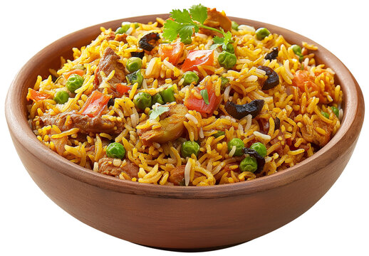 Delicious Biryani Dish isolated Design - &lrm;Luscious Biriyani Rice Food illustration on a white background