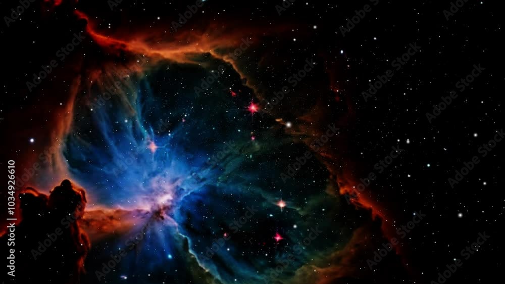 Wall mural star cluster and nebula shining in universe 4k