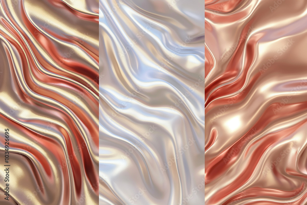 Poster abstract background with 3d wavy forms in a combination of matte and glossy textures.