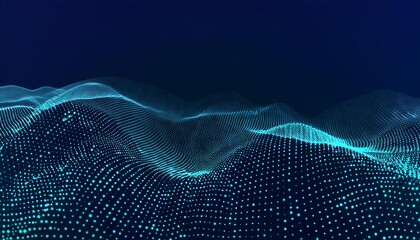 Abstract Digital Landscape with glowing particles and lines, representing data flow and connection