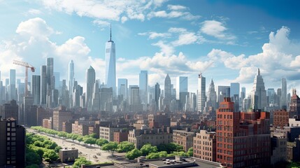 Naklejka premium mix urban cityscape scene development and real estate
