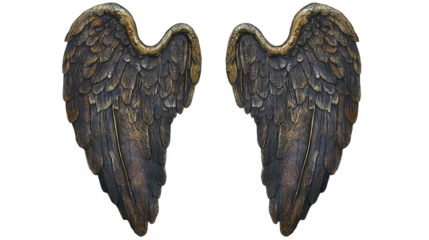 Single Angel Wings Collection Isolated on a Transparent Background Generative AI