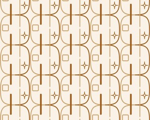 seamless abstract geometric pattern with shapes beige background